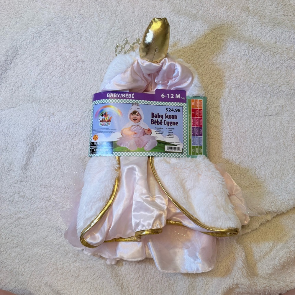 Baby Swan Costume with Pink and Gold Accents 6-12 Months